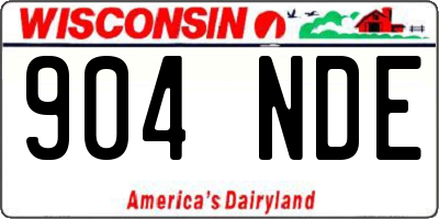 WI license plate 904NDE