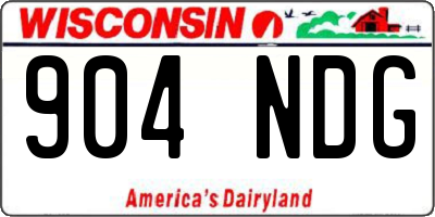 WI license plate 904NDG