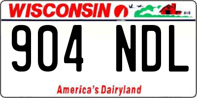 WI license plate 904NDL