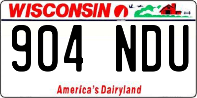 WI license plate 904NDU