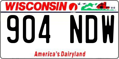 WI license plate 904NDW