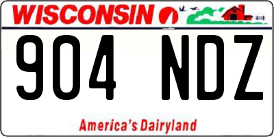 WI license plate 904NDZ