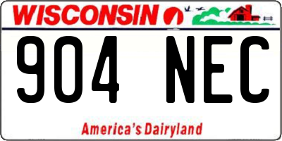 WI license plate 904NEC