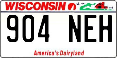 WI license plate 904NEH