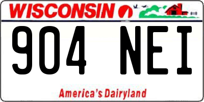 WI license plate 904NEI