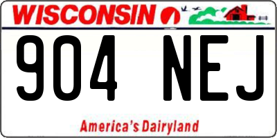 WI license plate 904NEJ