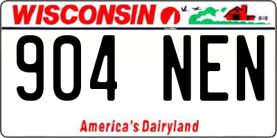 WI license plate 904NEN
