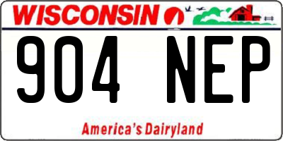 WI license plate 904NEP