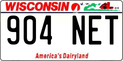 WI license plate 904NET