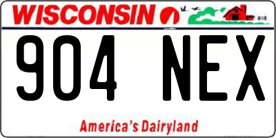WI license plate 904NEX