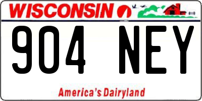 WI license plate 904NEY