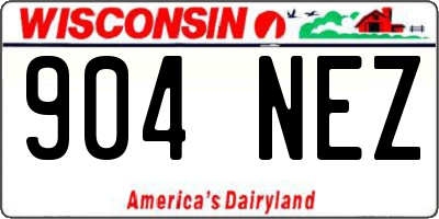 WI license plate 904NEZ