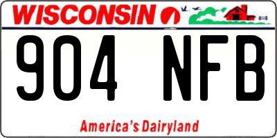 WI license plate 904NFB