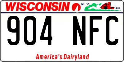 WI license plate 904NFC