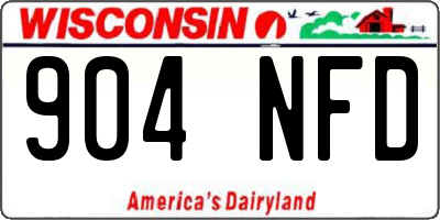 WI license plate 904NFD