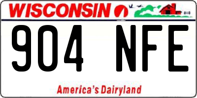 WI license plate 904NFE