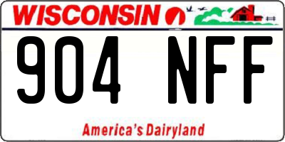 WI license plate 904NFF