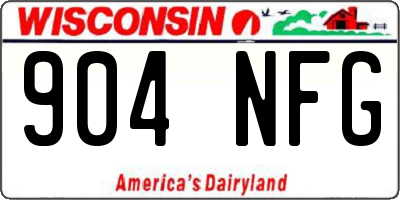 WI license plate 904NFG