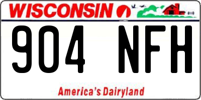WI license plate 904NFH