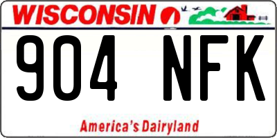 WI license plate 904NFK