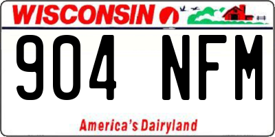 WI license plate 904NFM