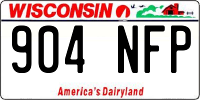 WI license plate 904NFP