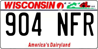 WI license plate 904NFR