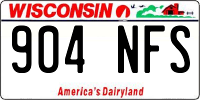 WI license plate 904NFS