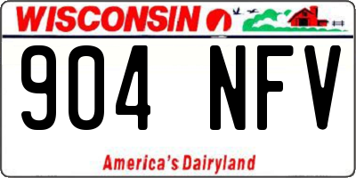 WI license plate 904NFV