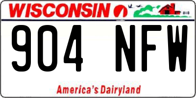 WI license plate 904NFW