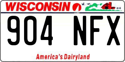 WI license plate 904NFX