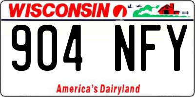 WI license plate 904NFY