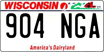 WI license plate 904NGA