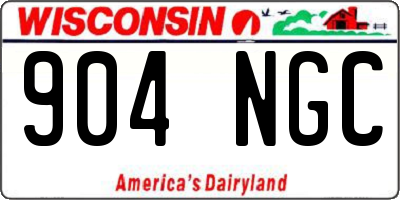 WI license plate 904NGC