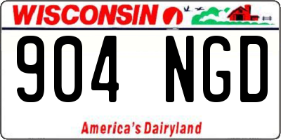 WI license plate 904NGD