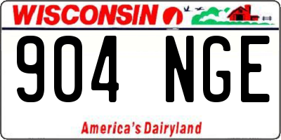 WI license plate 904NGE