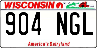 WI license plate 904NGL