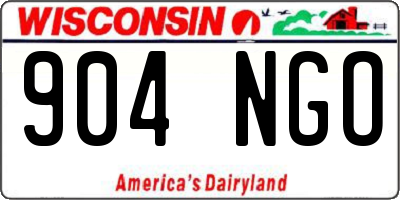 WI license plate 904NGO