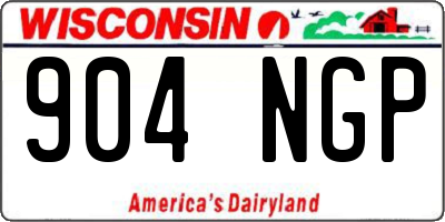 WI license plate 904NGP