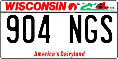WI license plate 904NGS