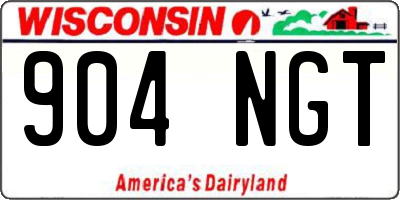 WI license plate 904NGT