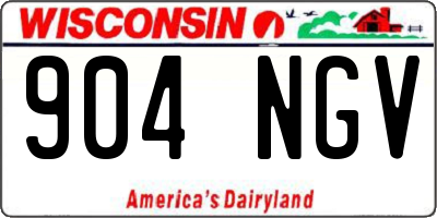 WI license plate 904NGV