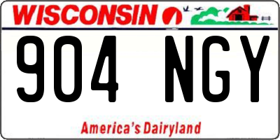 WI license plate 904NGY