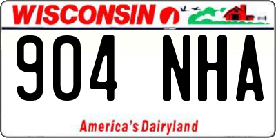 WI license plate 904NHA