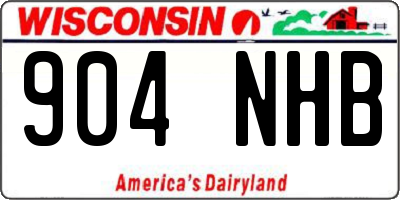 WI license plate 904NHB