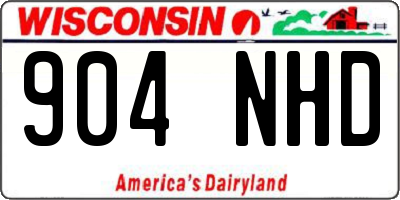 WI license plate 904NHD