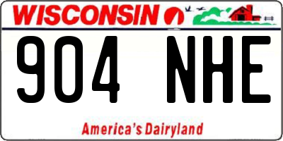WI license plate 904NHE