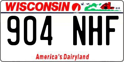 WI license plate 904NHF