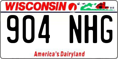 WI license plate 904NHG