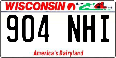 WI license plate 904NHI